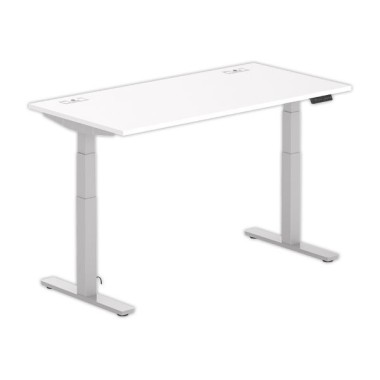 Bureau BERNE électrique 160 x 80 blanc/alu - Fiducial Office Solutions