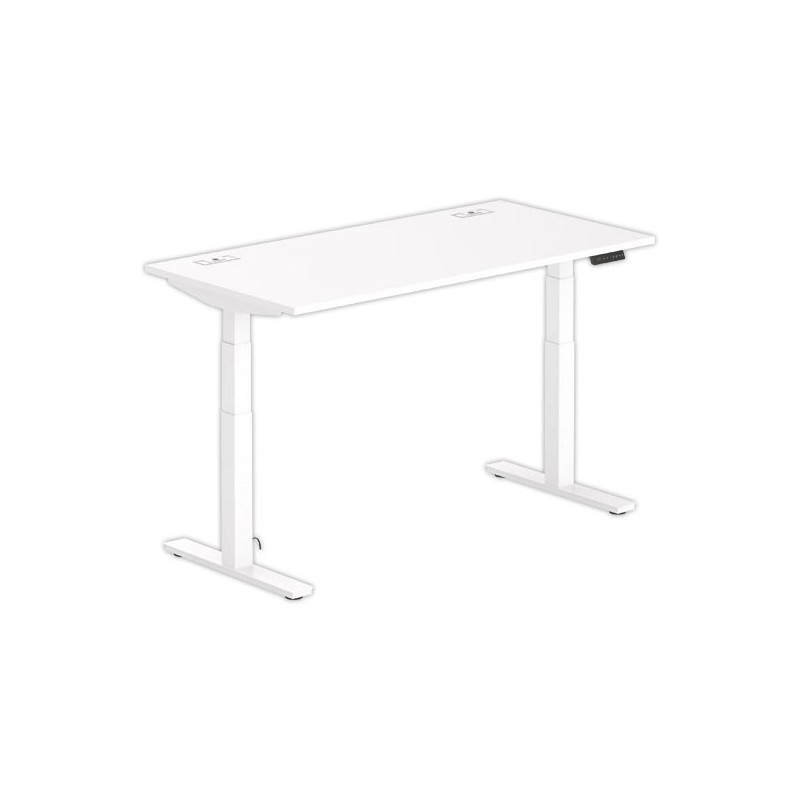 Bureau BERNE électrique 160 x 80 blanc/blanc - Fiducial Office Solutions