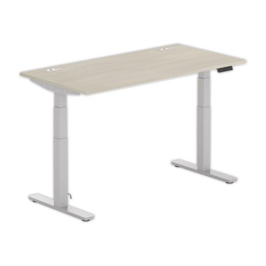 Bureau BERNE électrique 160 x 80 acacia/alu - Fiducial Office Solutions