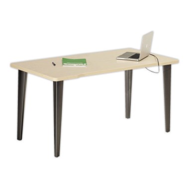 Bureau BORDEAUX 140 x 80 érable - pieds anthracite monté - Vinco Industries