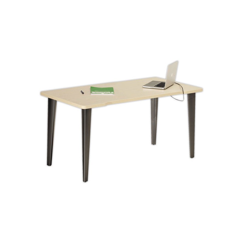 Bureau BORDEAUX 140 x 80 érable - pieds anthracite monté - Vinco Industries