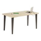 Bureau BORDEAUX 140 x 80 érable - pieds anthracite monté - Vinco Industries
