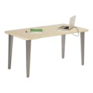 Bureau BORDEAUX 140 x 80 érable - pieds aluminium monté - Vinco Industries