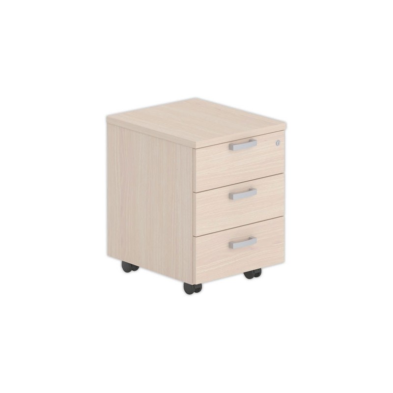 Caisson mobile mélamine 3 tir. acacia clair monté - Shopdeschefs