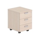 Caisson mobile mélamine 3 tir. acacia clair monté - Shopdeschefs