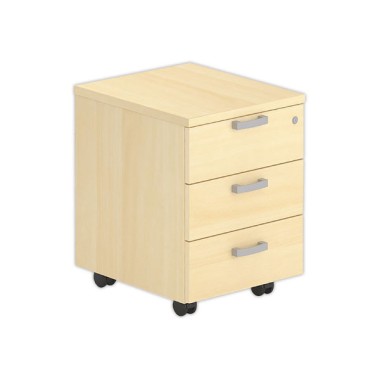 Caisson mobile mélamine hêtre 3 tir. montés - Shopdeschefs