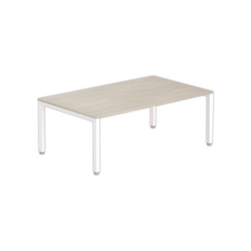 Table modulaire rectangulaire 200 x 120 acacia/blanc - Shopdeschefs
