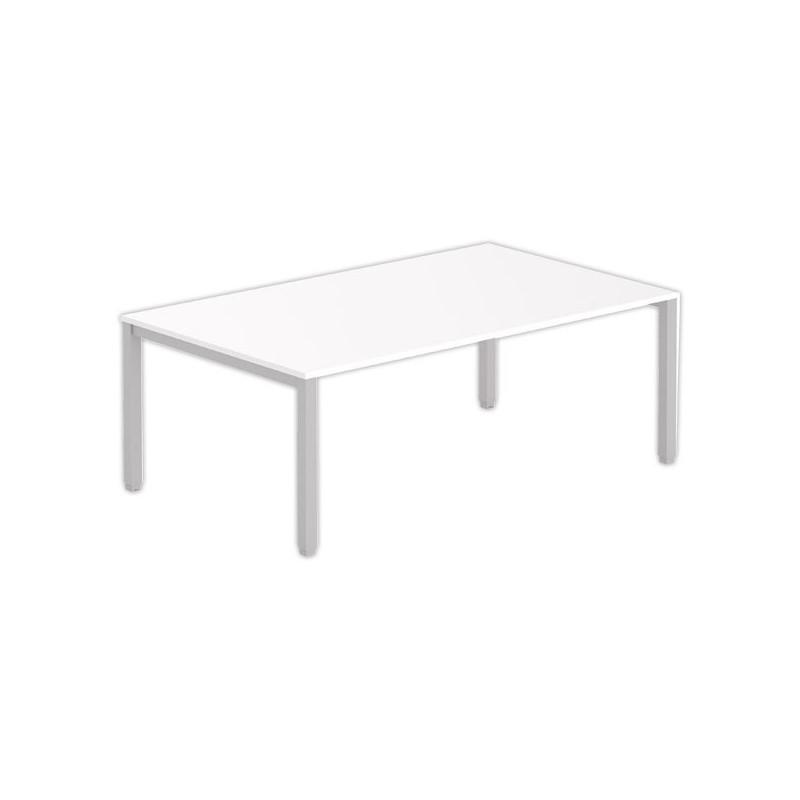 Table modulaire rectangulaire 200 x 120 blanc/ alu - Shopdeschefs