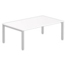 Table modulaire rectangulaire 200 x 120 blanc/ alu - Shopdeschefs