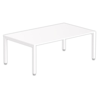Table modulaire rectangulaire 200 x 120 blanc/blanc - Shopdeschefs