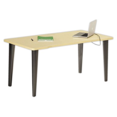Bureau BORDEAUX 160 x 80 chêne clair -pieds anthracite monté - Vinco Industries