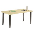Bureau BORDEAUX 160 x 80 chêne clair -pieds anthracite monté - Vinco Industries