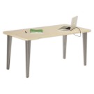 Bureau BORDEAUX 160 x 80 érable - pieds aluminium monté - Vinco Industries