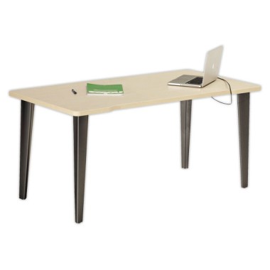 Bureau BORDEAUX 160 x 80 érable - pieds anthracite monté - Vinco Industries