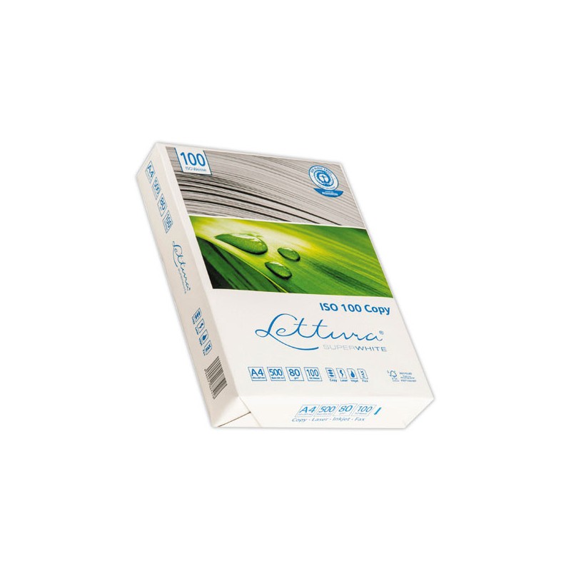 ramettes de papier Lettura A4 80G 100%recyclé blancheur 135 CIE x5 - Lettura