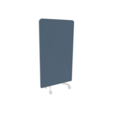 Cloison acoustique tissu gris roulettes blanc 190 x 100 cm montée - Shopdeschefs