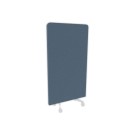 Cloison acoustique tissu gris roulettes blanc 190 x 100 cm montée - Shopdeschefs