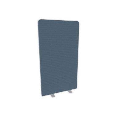 Cloison acoustique tissu gris pied plat argent 180 x 100 cm monté - Shopdeschefs