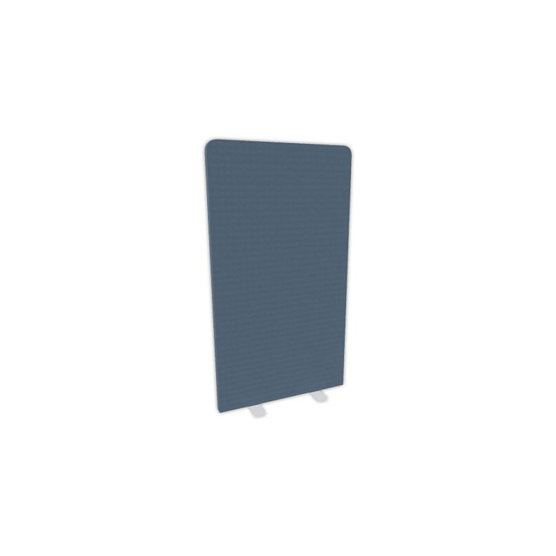 Cloison acoustique tissu gris pied plat blanc 180x100 cm montée - Shopdeschefs