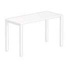 Table haute rectangulaire 180 x 80 blanc/blanc - Shopdeschefs