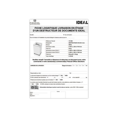 Forfait de livraison en étage destructeur IDEAL 3104 et 4002 - Ideal
