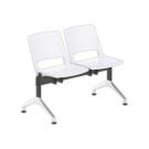 Poutre 2 places sièges blancs TOM structure noire pieds alu sans acc. - Shopdeschefs