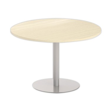 Table ronde diam 116 cm plateau acaciapied tulipe argent - Shopdeschefs