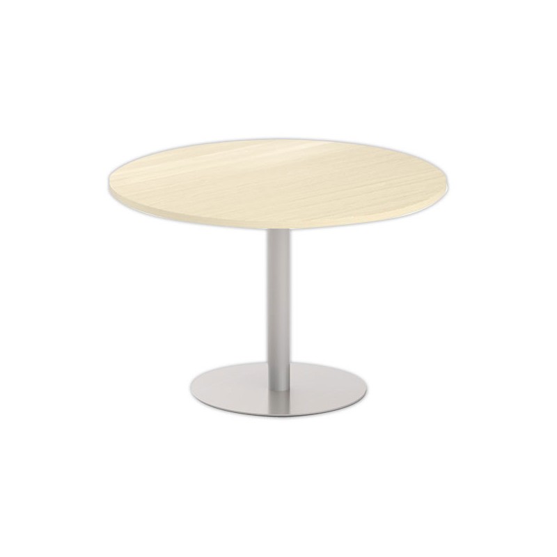 Table ronde diam 116 cm plateau acaciapied tulipe argent - Shopdeschefs