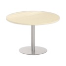 Table ronde diam 116 cm plateau acaciapied tulipe argent - Shopdeschefs