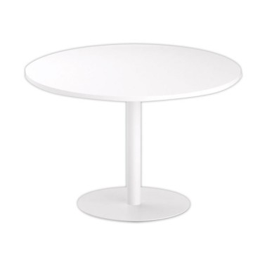 Table ronde diam 116 cm plateau blanc pied blanc pied tulipe - Shopdeschefs