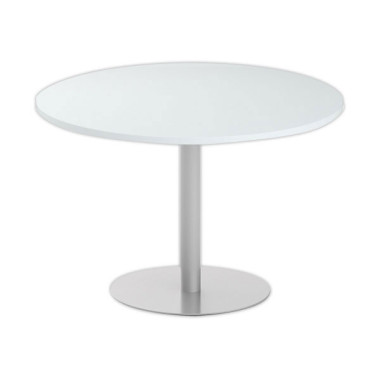 Table ronde diam 116 cm plateau gris pied argent pied tulipe - Shopdeschefs