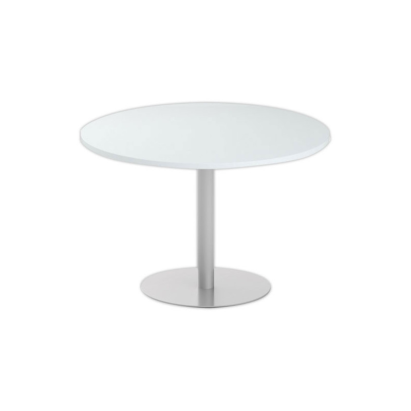 Table ronde diam 116 cm plateau gris pied argent pied tulipe - Shopdeschefs