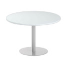 Table ronde diam 116 cm plateau gris pied argent pied tulipe - Shopdeschefs