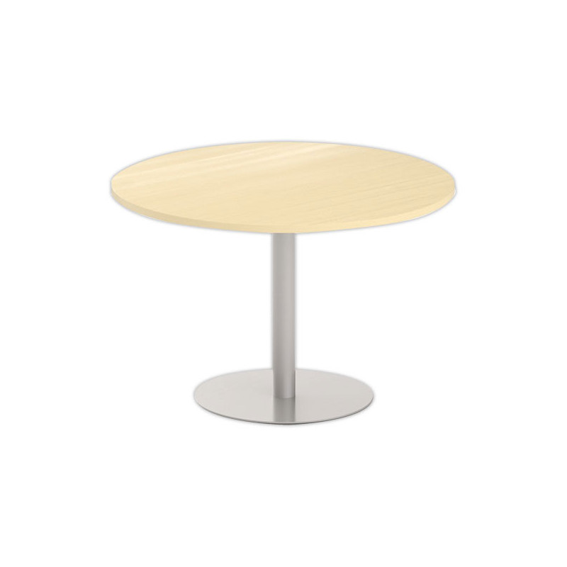 Table ronde diam 116 cm plateau hêtre pied argent pied tulipe - Shopdeschefs