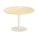 Table ronde diam 116 cm plateau hêtre pied blanc pied tulipe - Shopdeschefs