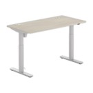 Bureau BERNE électrique 160 x 80 acacia/alu boitier simple - Fiducial Office Solutions