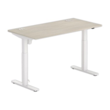 Bureau BERNE électrique 160 x 80 acacia/blanc boitier simple - Fiducial Office Solutions