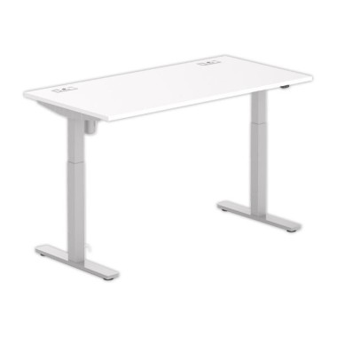 Bureau BERNE électrique 160 x 80 blanc/alu boitier simple - Fiducial Office Solutions