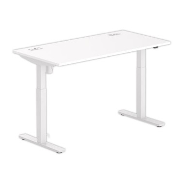 Bureau BERNE électrique 160 x 80 blanc/blanc boitier simple - Fiducial Office Solutions