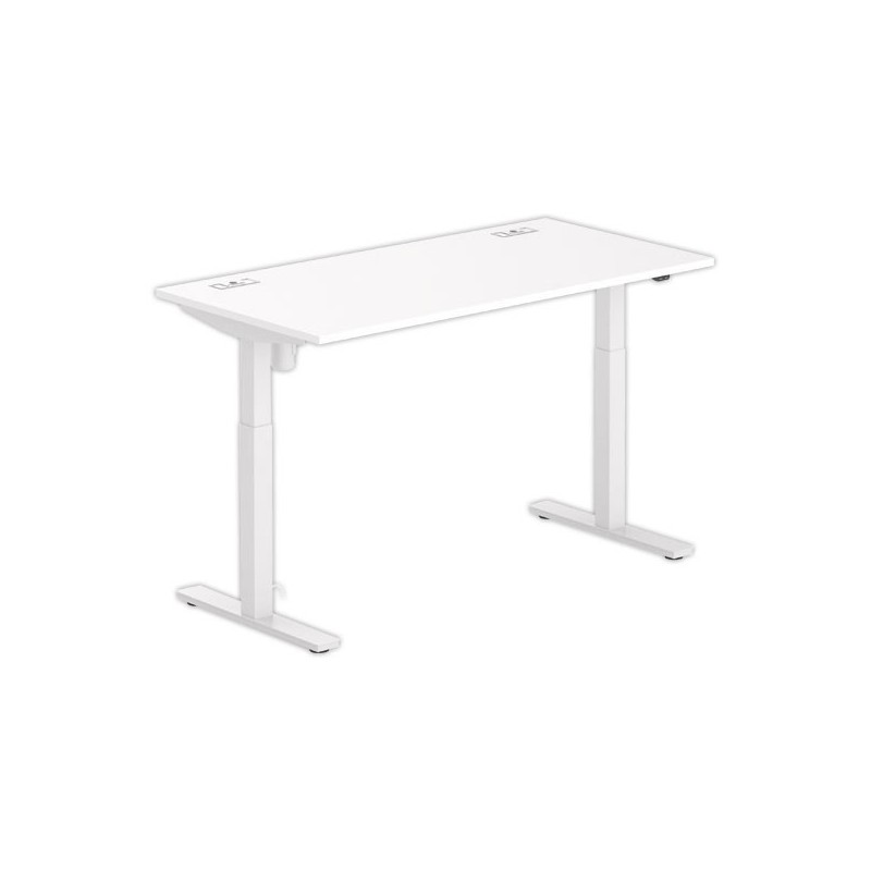 Bureau BERNE électrique 160 x 80 blanc/blanc boitier simple - Fiducial Office Solutions