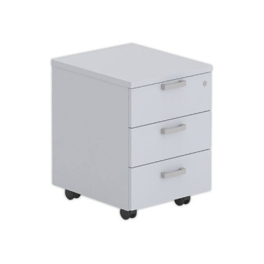 Caisson mobile mélamine gris 3 tiroirs - Shopdeschefs