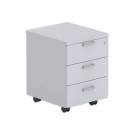Caisson mobile mélamine gris 3 tiroirs - Shopdeschefs