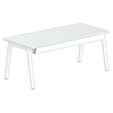 Bureau rectangulaire 180x80 Gris / piét. Blanc BORN - Shopdeschefs
