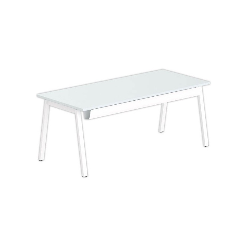 Bureau rectangulaire 180x80 Gris / piét. Blanc BORN - Shopdeschefs