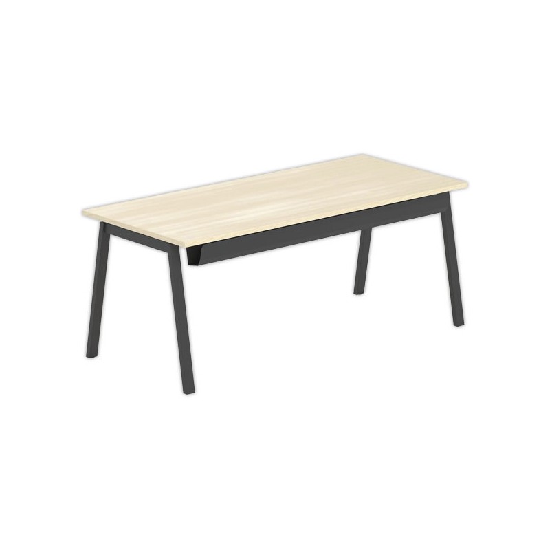 Bureau rectangulaire 180x80 Acacia Clair / piét. Anthracite BANGKOK - Shopdeschefs