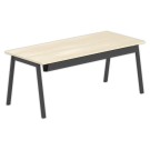 Bureau rectangulaire 180x80 Acacia Clair / piét. Anthracite BANGKOK - Shopdeschefs