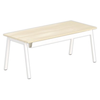 Bureau rectangulaire 180x80 Acacia Clair / piét. blanc BANGKOK - Shopdeschefs