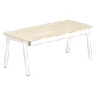Bureau rectangulaire 180x80 Acacia Clair / piét. blanc BANGKOK - Shopdeschefs
