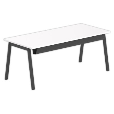 Bureau rectangulaire 180x80 Blanc / piét. anthracite BANGKOK - Shopdeschefs