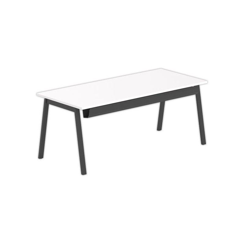 Bureau rectangulaire 180x80 Blanc / piét. anthracite BANGKOK - Shopdeschefs